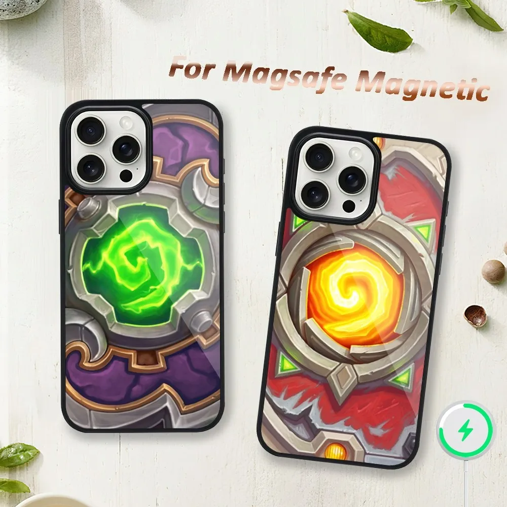 Game H-Hearthstones Cool Phone Case For iphone 11 12 Plus Max 13 14 Mini Pro 15 Magsafe Magnetic Wireless Charging Shell