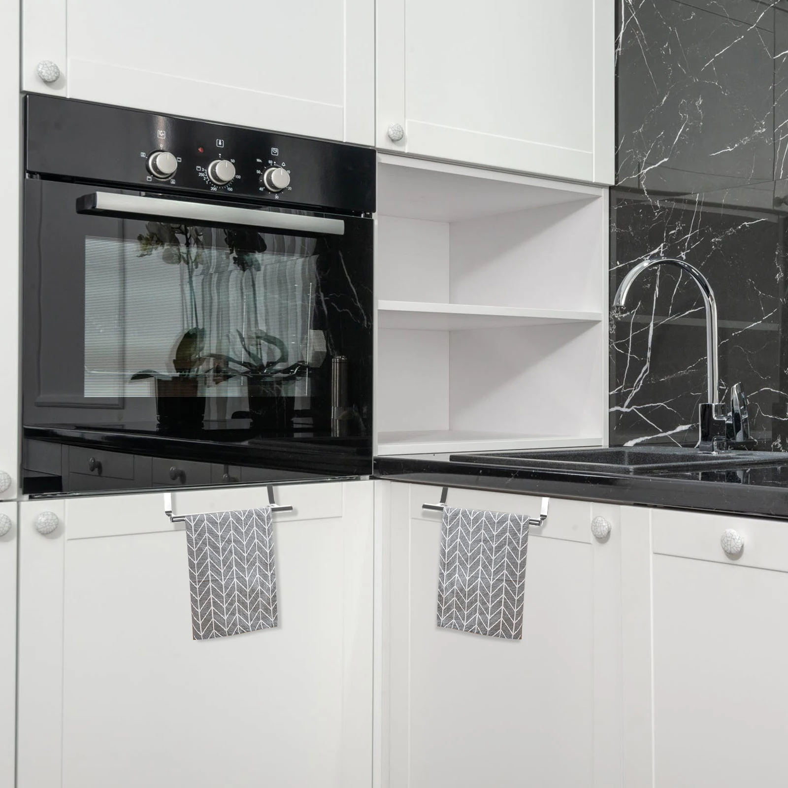 

2pcs Stainless Steel Multifunctional Towel Racks Wall Mounted Kitchen Bathroom Laundry Room Towel Holder Storage Hanger