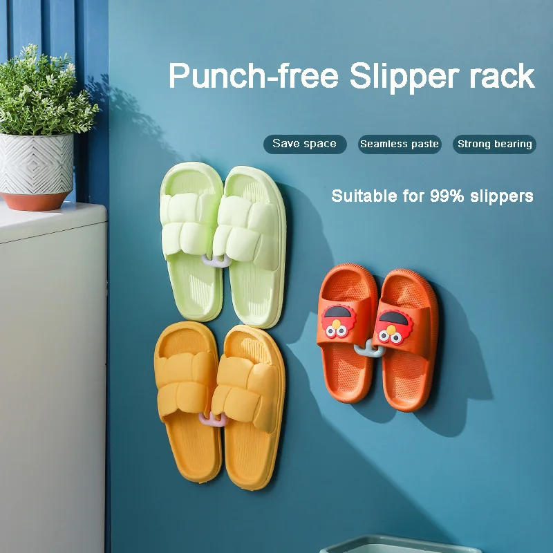 Slipper Rack Self-adhesive Bathroom Simple Slipper Hook Toilet Drainage Rack Wall Mounted Bedroom Storage Hook Shoe Drying Rack