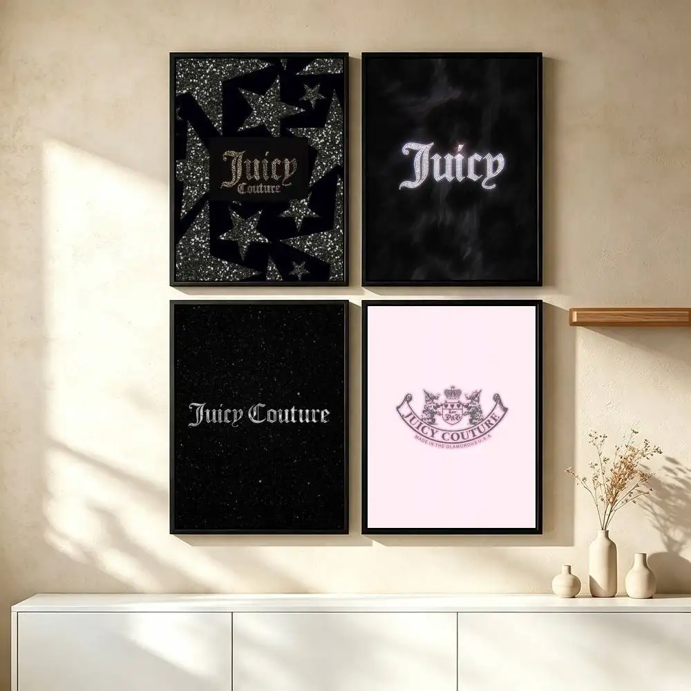 J-Juicy Couture Y2K Vintage Poster Waterproof Wall Art Sticker For Bar Living Room Vintage Decor High Quality Print Gift
