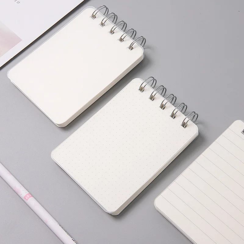 Mini Loose-leaf Notebook A7 Coil Removable Student Portable Light Color Memo Management Plan Checkered Pocket Book