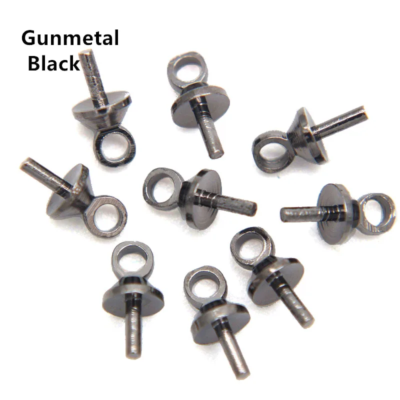 50-100pcs 3/4/5/6/8mm Brass Eye Pin Pearl Pendant Charm Connector Bail For  Diy Jewelry Making