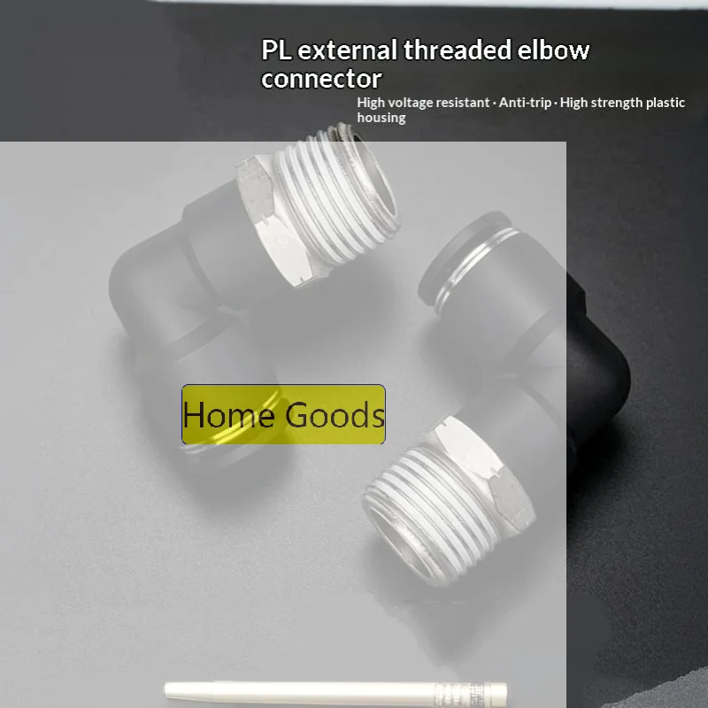 1Pcs PL4-01 PL6-02 PL8-03 Industrial Pneumatic Fitting 90 Degree Push Fit Copper Air Tube Connector Multiple BSP Thread Sizes