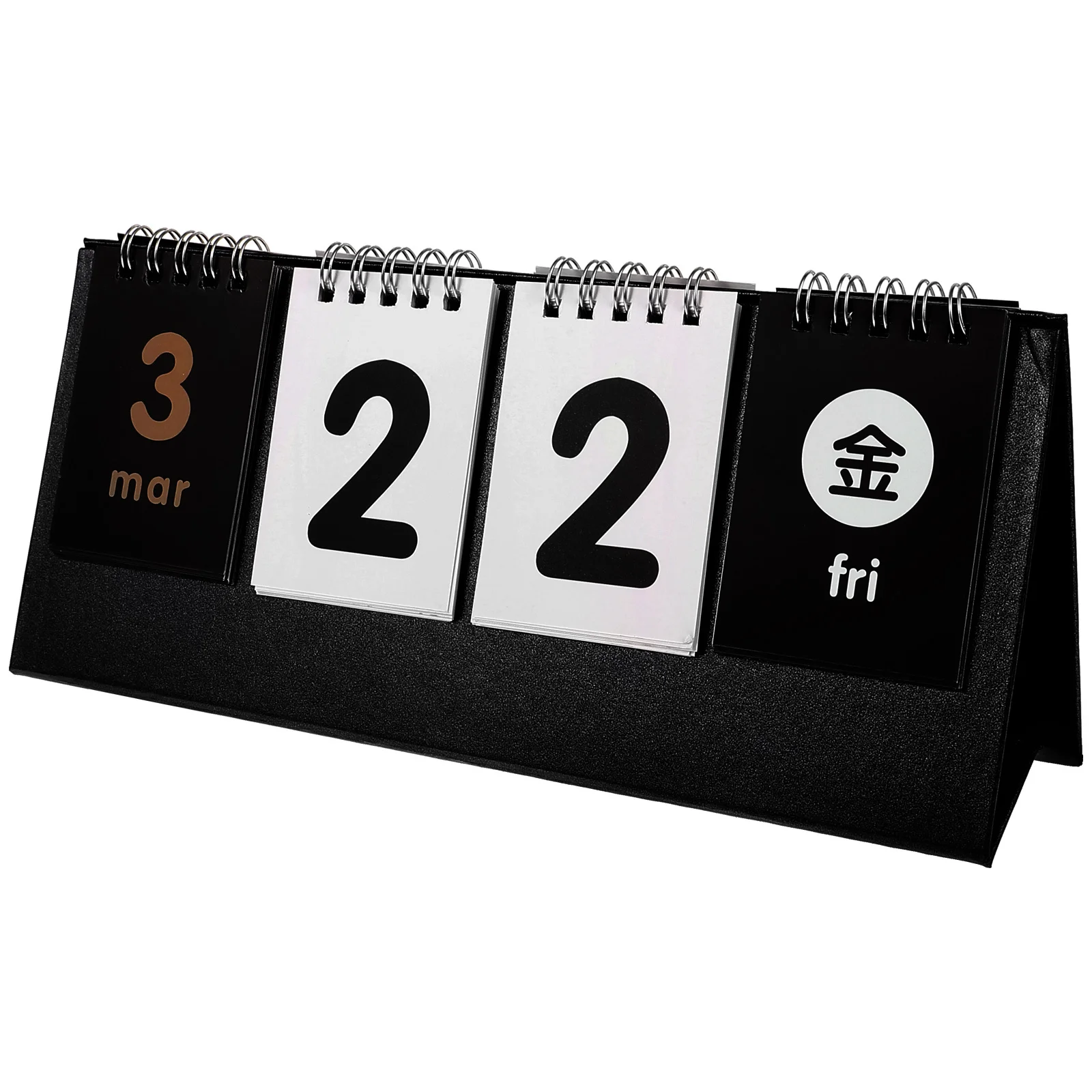 Reusable Perpetual Black Modern Desk Calendar Reversible Countdown Score Board Desktop Stylish Practical Yearly Gift