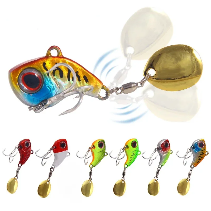 

VIB Rotating Metal Glitter 9g/13g/16g/22g Curved Bait Fishing Artificial Hard Bait Spinner Vibrating Fishing Tackle