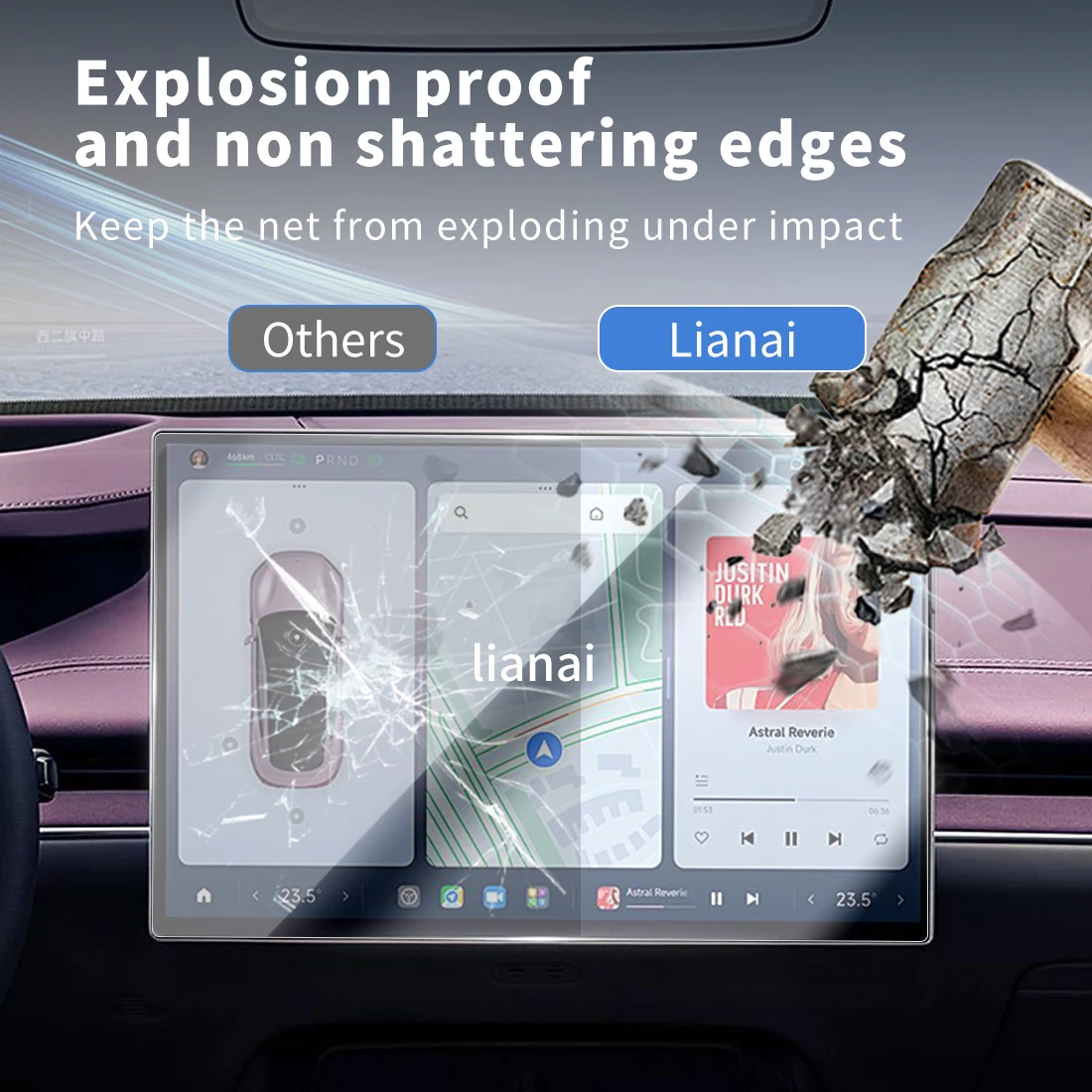 Carplay واقي للشاشة الزجاج المقسى طبقة رقيقة واقية الملاح السيارات ملصقات السيارات اكسسوارات ل 24 الدخن SU7