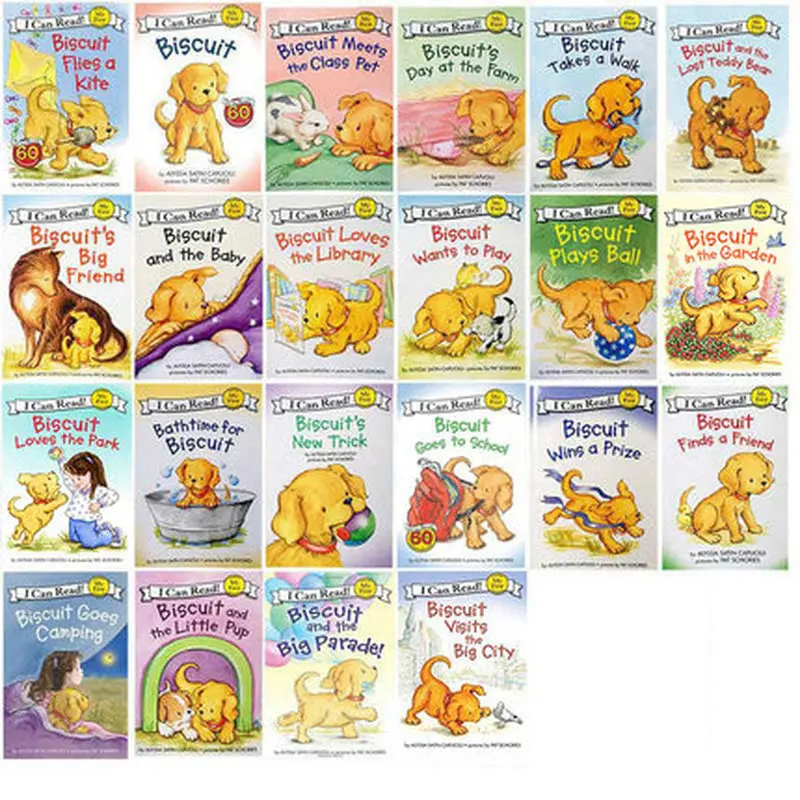 22 Books/set Biscuit Series English Picture Books I Can Read Children Story Book Early Educaction Reading Book for Kids