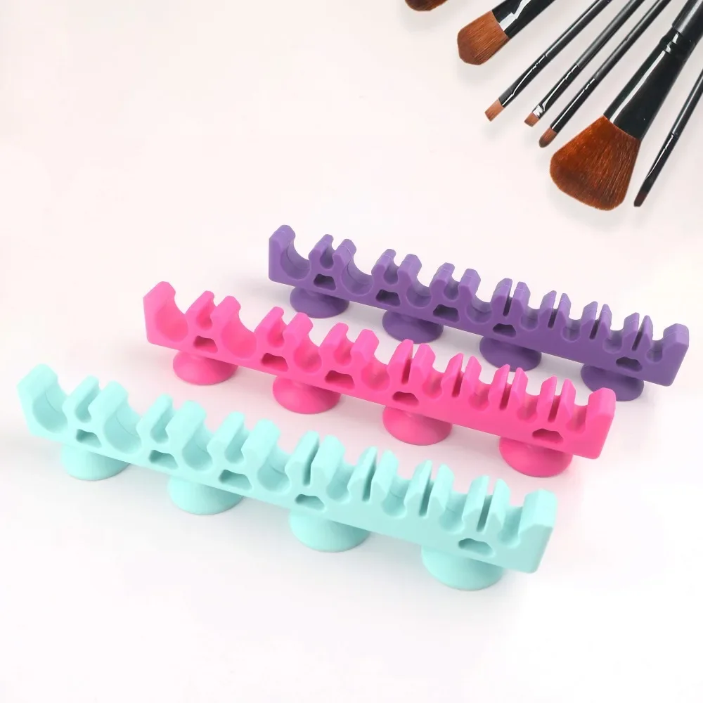 アクセサリーシリコーン化粧ブラシホルダーポータブル吸盤ブラシ乾燥ラックソフトメイクツール収納ラック女性