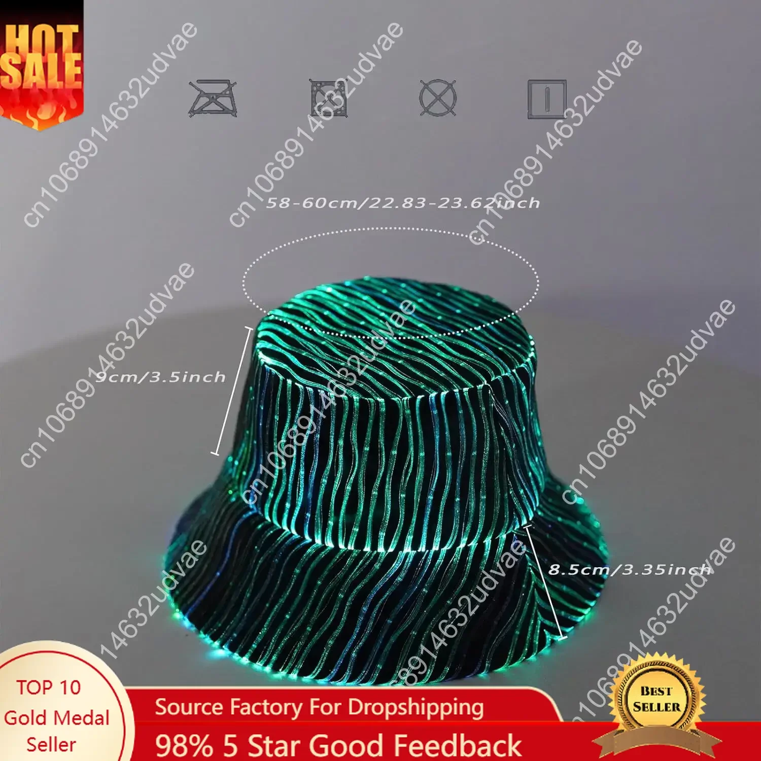 

Light up Hat Rave Bucket Hat 7 Colors Flashing Glow LED Hat Neon Crazy Hats for Festival Gear for Party Hats EDM Accessories