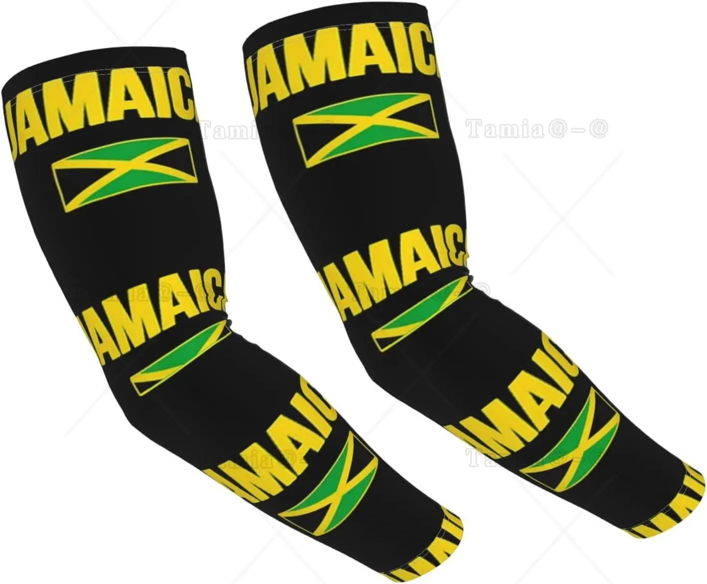 Cute Jamaica Flag Arm Sleeves Jamaican Sports Sun Protection Sleeves for Men Women Golf Basketball Sleeves