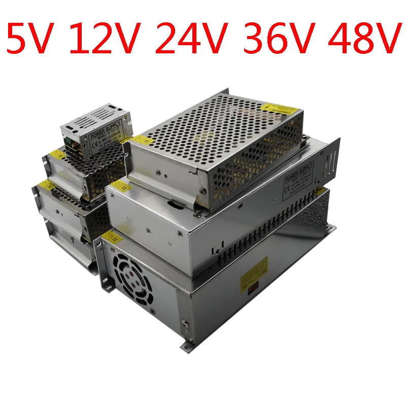 Pop Lighting Transformer DC 5V/12V/24V/36V/48V Power Supply Adapter 5A 12A LED Strip Switch Driver Lamp 60W 100W 150W 200W 300W