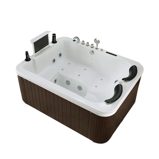 

Plug N Play Hot Tub 2-3 Person Hotel Bathroom Hydro Corner Bathtub Whirlpool Jet Bath Tub Outdoor Spa With Soaking Tub