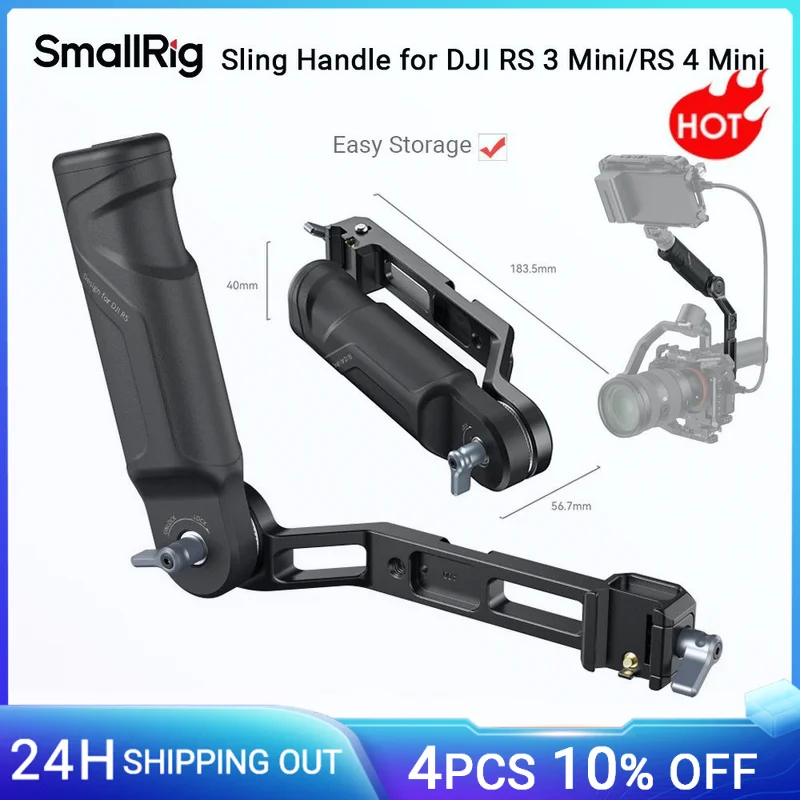 SmallRig RS3 Mini regulowany uchwyt do DJI RS 3/Mini RS 4 Mini Gimbal Handheld Stabilizer z zaciskiem NATO Cold Shoe