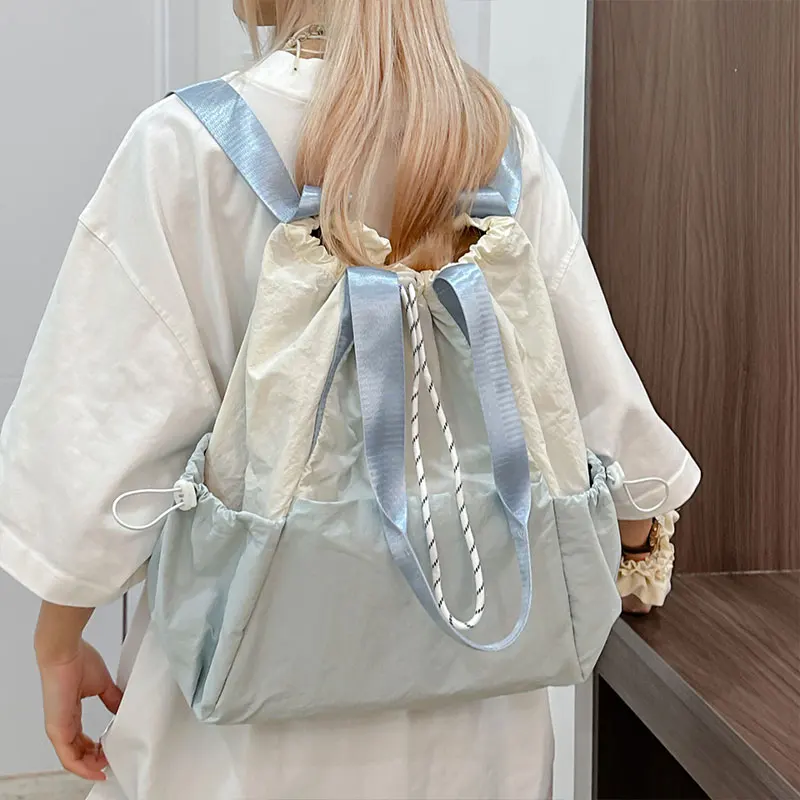 

New Couple Bags Lightweight Large-Capacity Drawstring Backpacks Multi-Purpose Rucksack Mini Casual Style Women Shoulder Bag
