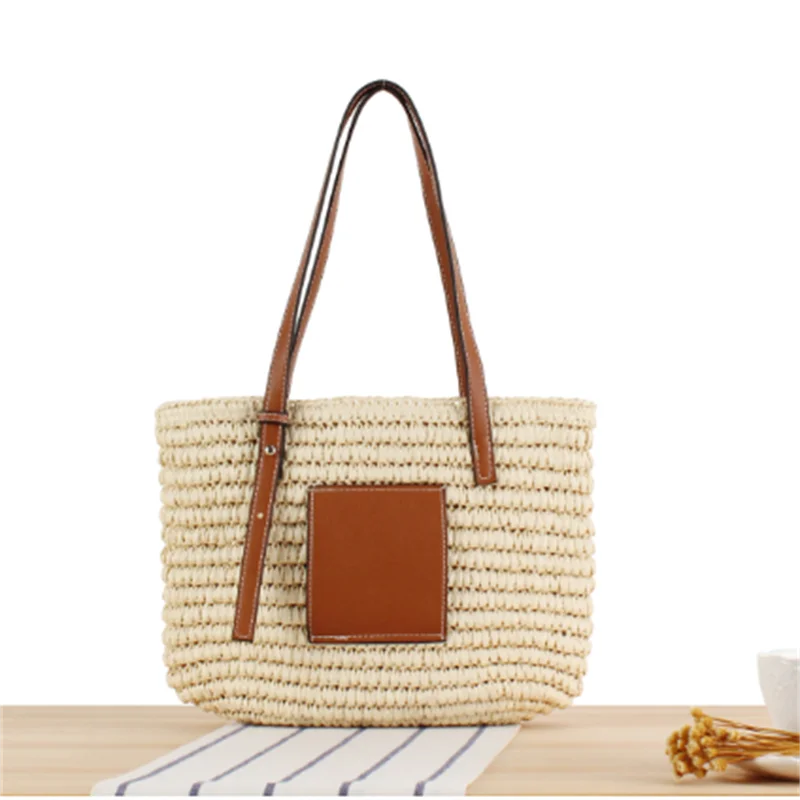 

Новинка 2025 года, женские праздничные сумки большого размера, повседневные пляжные соломенные сумки, женские дорожные сумки, 2 цвета, Прямая доставка