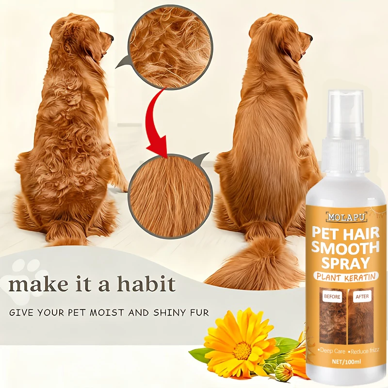 Instantly Smooth 10-in-1 No-Rinse Pet Spray - Sprays Smoothly for Soft, Shiny, Tangle-Free Fur - Helps Reduce Frizz, Replenishes Moisture, and Makes Daily Grooming Easy - Lightweight Texture, Non-Greasy, Suitable for Both Cats and Dogs view 5