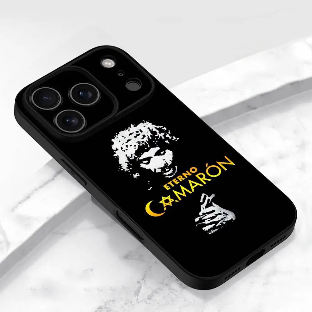 حافظة هاتف C-Camaron De La Isla لهاتف iPhone 17,16,15,14,13,12,11,Pro,Max,Plus,E,Air,Mini Soft Black Shell