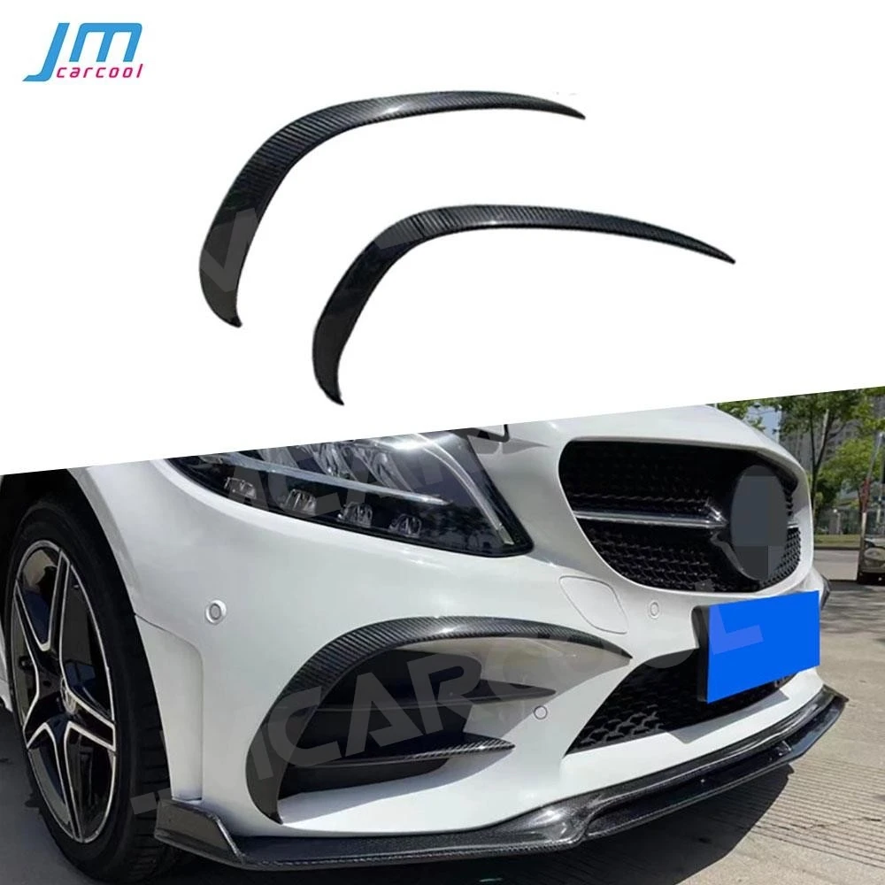 

Передний бампер автомобиля из углеродного волокна, решетка, сплиттер, спойлер, крышка противотуманной фары, накладка для Benz C Class W205 C205 Sport 2019-2022