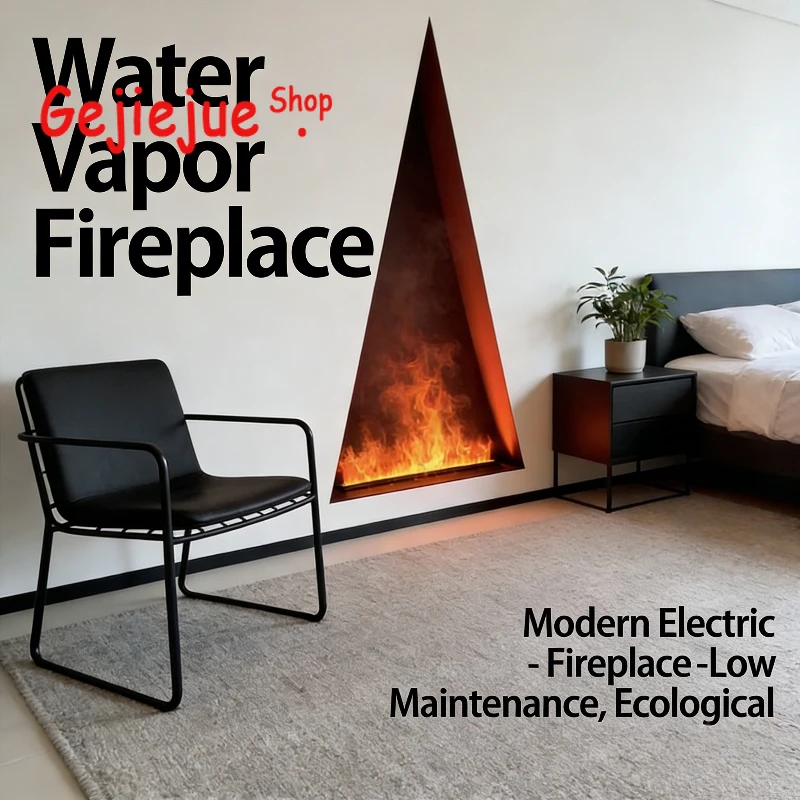 

Ultra Realistic Water Vapor Fireplace, Freestanding,No Vent Needed,Energy Saving,Modern Design, Smart Home,Large Size Fireplace