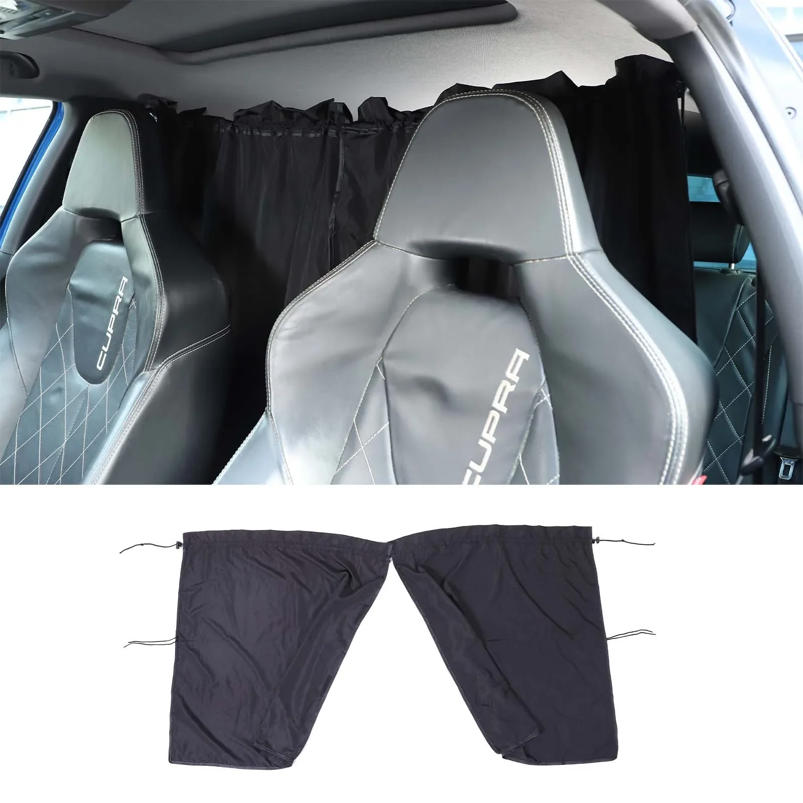 

For Seat Leon 2008-2012 Car Privacy Curtains Car Divider Curtain Between Rear Seat Auto Blackout Curtains Car Sun Shades Covers