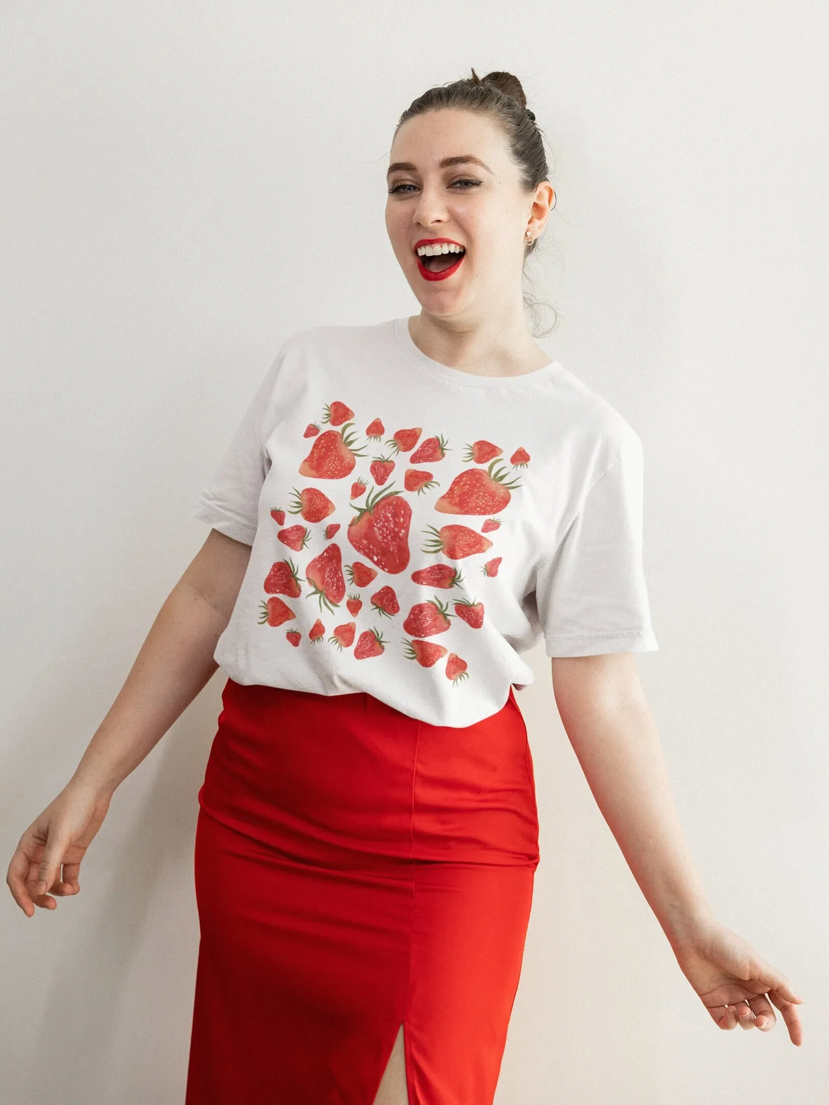 Strawberry T Shirt Clothes Top Garden Aesthetic Clothing Cottagecore Botanical Print