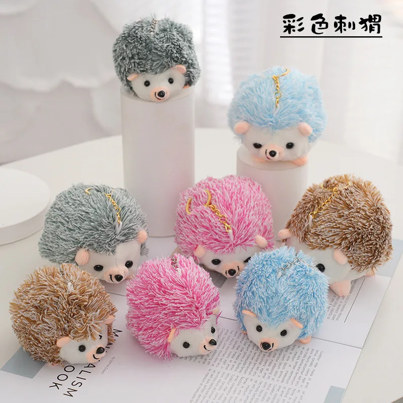 Mini juguete de peluche de seto suave y bonito de 10cm, llavero personalizado tipo vida, colgante para bolso para promociones o regalos