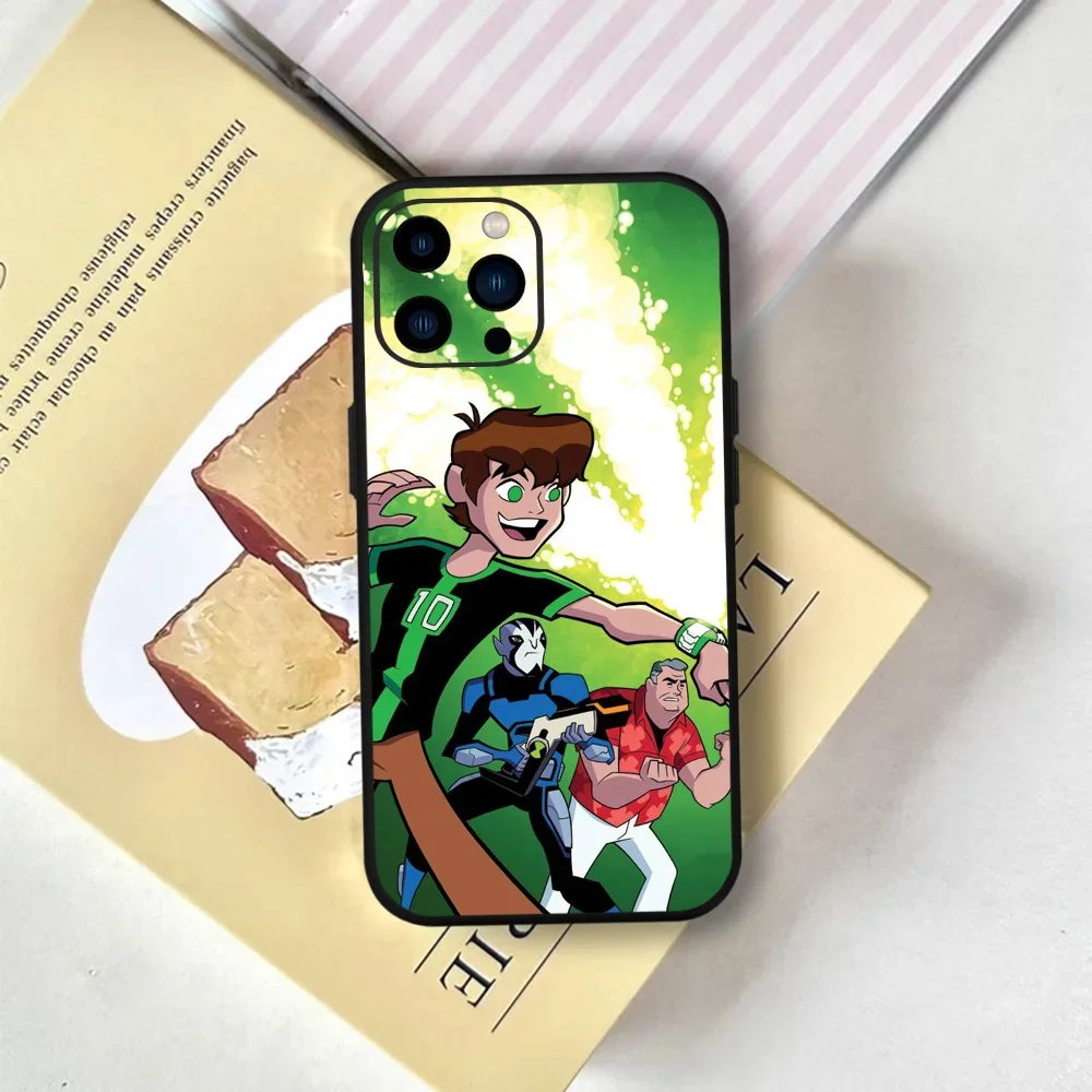 حافظة هاتف كارتونية رائعة B-Benes 10 FUNDA لهاتف آيفون 12 11 13 14 15 16 Max Pro Plus غطاء أسود من السيليكون الناعم الصغير