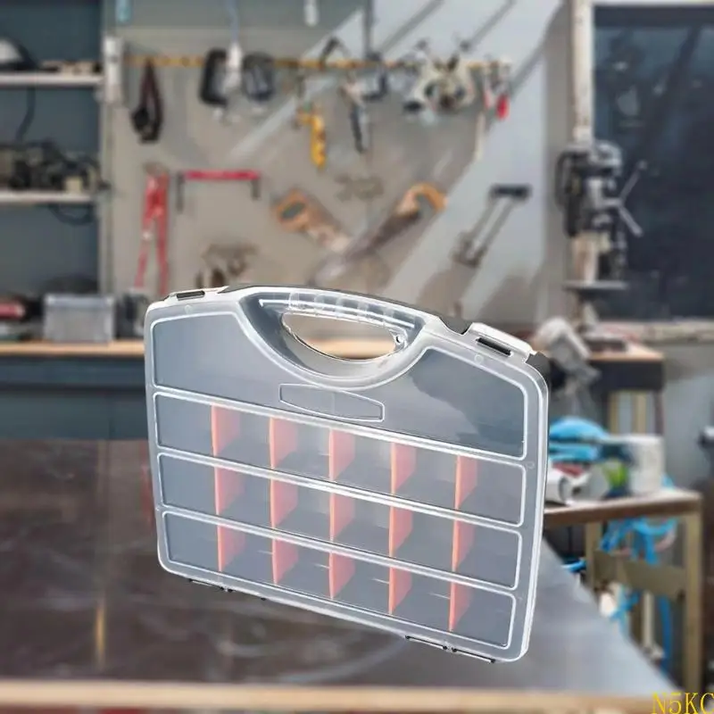 N5KC Large Capacity Transparent Plastic Cosmetics Storage Box Holder Case Display