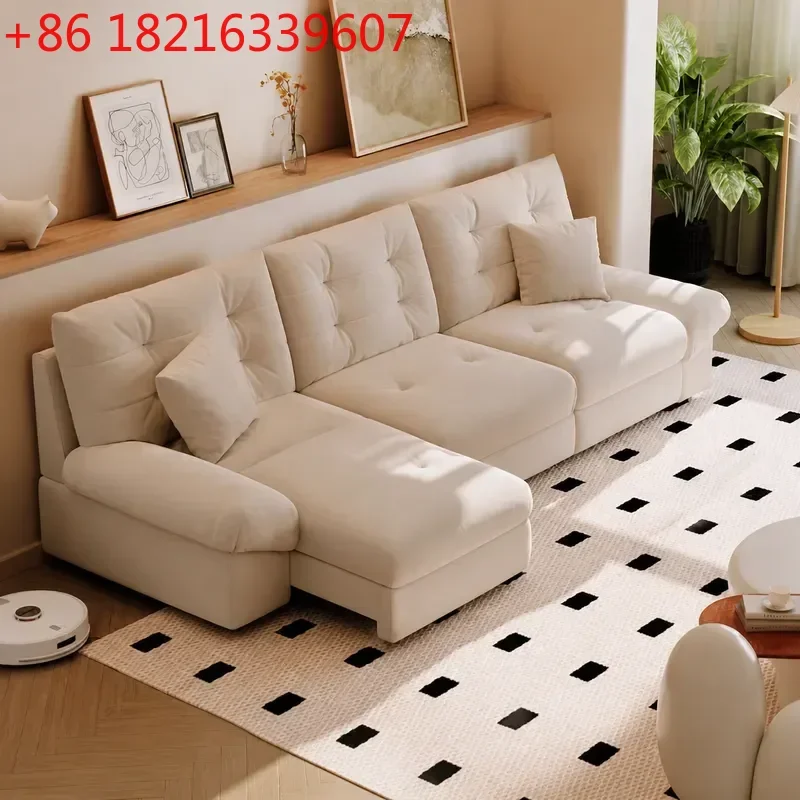 YAO Modern Simple Fabric Tatami Bed with Massage Function Double Bed for Master Bedroom Large Apartment Wedding Furniture