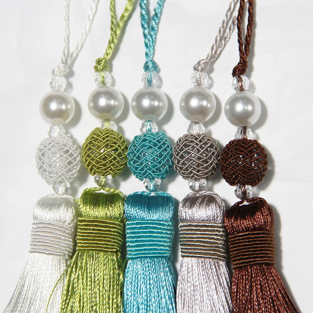 1Pc Hanging Rope Silk Tassels Fringe Sewing Bang Tassel Trim Key Tassels For DIY Curtain Accessories For Home Decoration