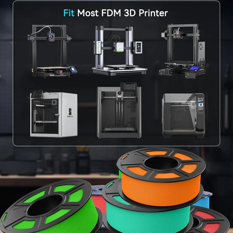 JAYO High Speed ​​Matte PETG Multiple Colors Mixed 10Rolls Non-toxic Bubble Free Smooth Suitable Filament 175mm for 3D Printing
