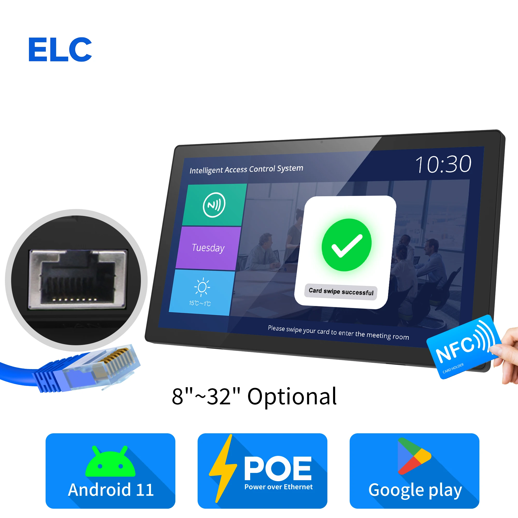 Wall Mounted 14 Inch Capacitive Touch Screen RK3568 Camera Android Tablet All In One Tablets & Presentation Equipment