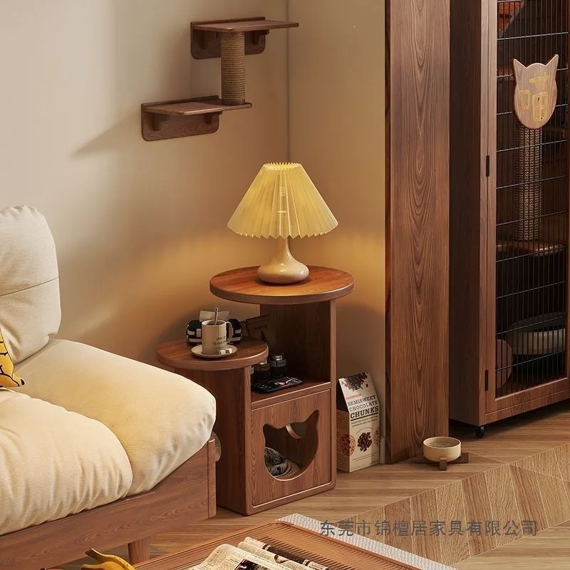 AOLIVIYA Tea Coffee Table Nightstand Storage Rack Sofa Corner Side End Stand Pine Cat Nest Locker Pet Nordic Home