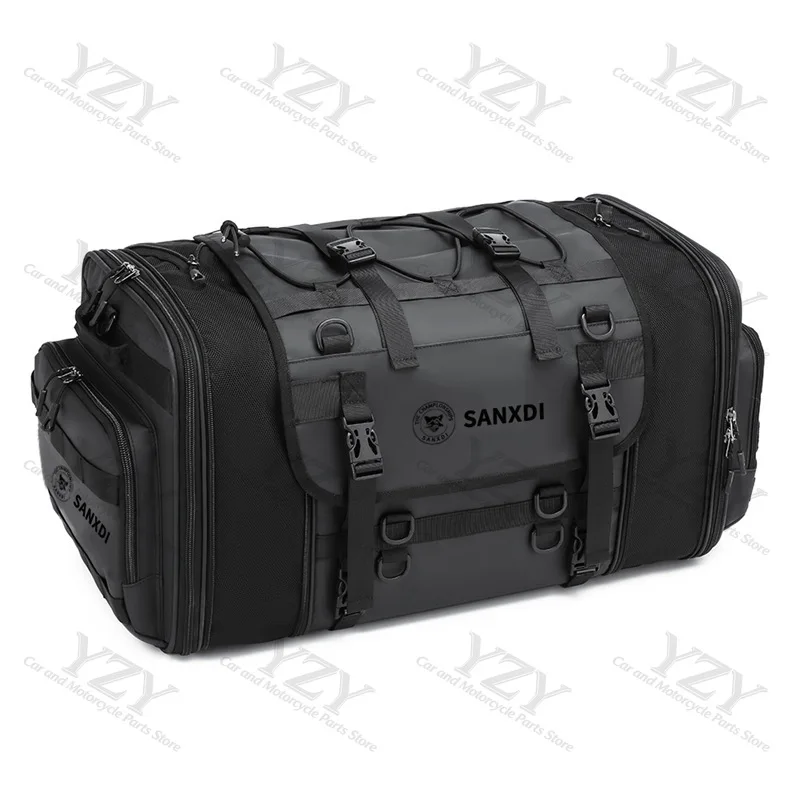 Large-capacity motorcycle rear shelf, pack, long-distance motorcycle travel equipment can expand the rear seat tail bag