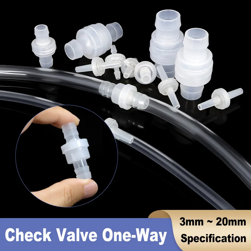 2/10/50PCS Check Valve One-Way 3 4 5 6 8 10 12 14 16 18 20mm Plastic Pagoda Inline Non-Return Fuel Gas Liquid Air Fluid Stopper