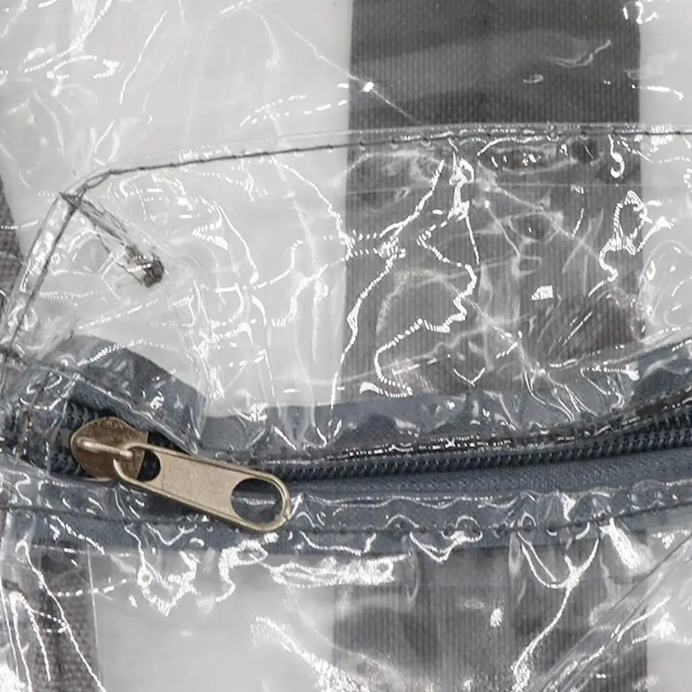 Lässiger, sichtbar transparenter Rucksack, wasserdicht, große Kapazität, PVC-Rucksack, weicher Griff, durchsichtiger Rucksack für Studenten – Detail 8