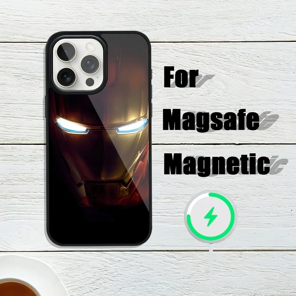 Movie I-Iron M-Man Cool Phone Case For iphone 13 Plus 12 14 Mini 11 Max 15 Pro Magsafe Magnetic Wireless Charging Shell