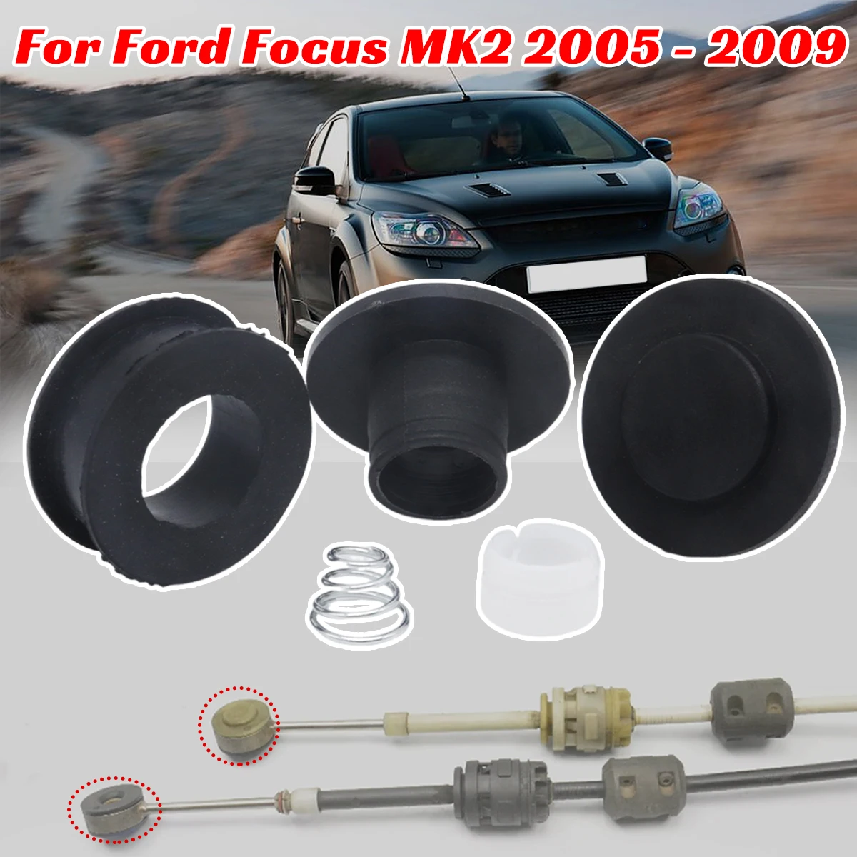 For Ford Focus Fiesta MK5 C-Max Fusion Gearbox Change Lever Control Cable Repair Kit Adjuster Linkage end Connector Bushing