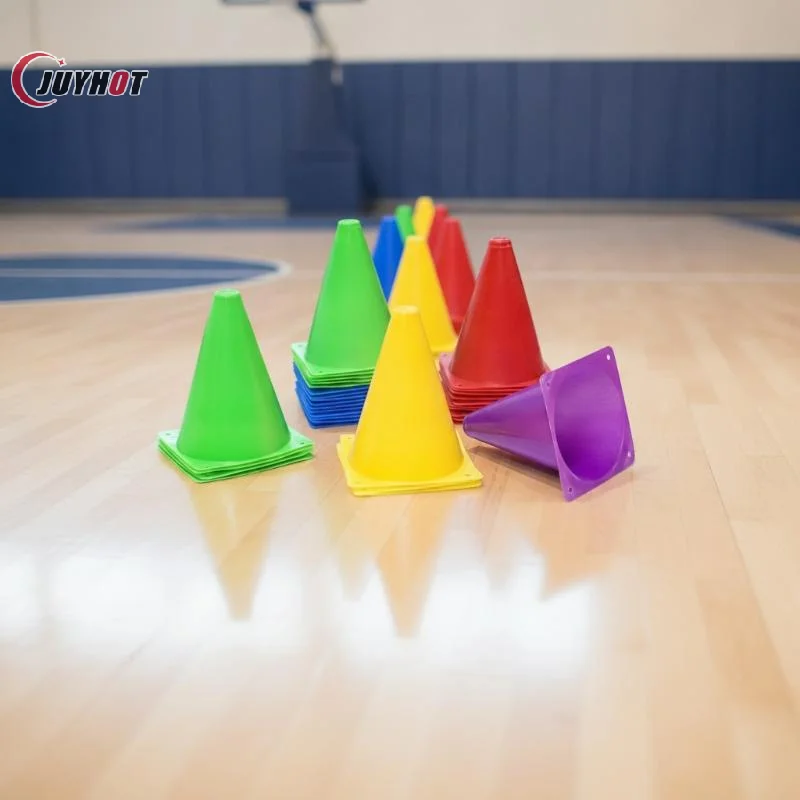 10pcs18CM Sign Bucket Barrier Football Road Flat Training Cone Roller Pile Springback Marking Cup Symbol Sports Accessories