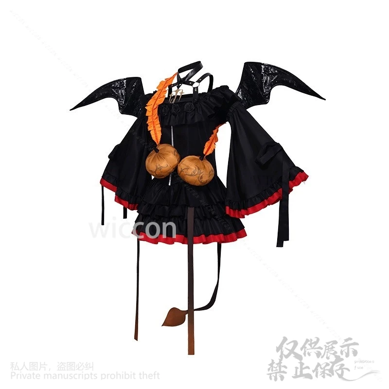 VTuber تيتو تأثيري أنيمي لعبة مشروع Sekai فستان مُصمم حسب الطلب أحمر أسود لوليتا الشيطان كوس الباروكات لجميع القديسين عيد الميلاد مخصص