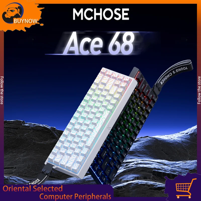 MCHOSE ACE 60/68 Magnetic Shaft Mechanical Keyboard Pro 61 Keys RGB  Gaming and Office Dedicated Desktop Computer Customizable