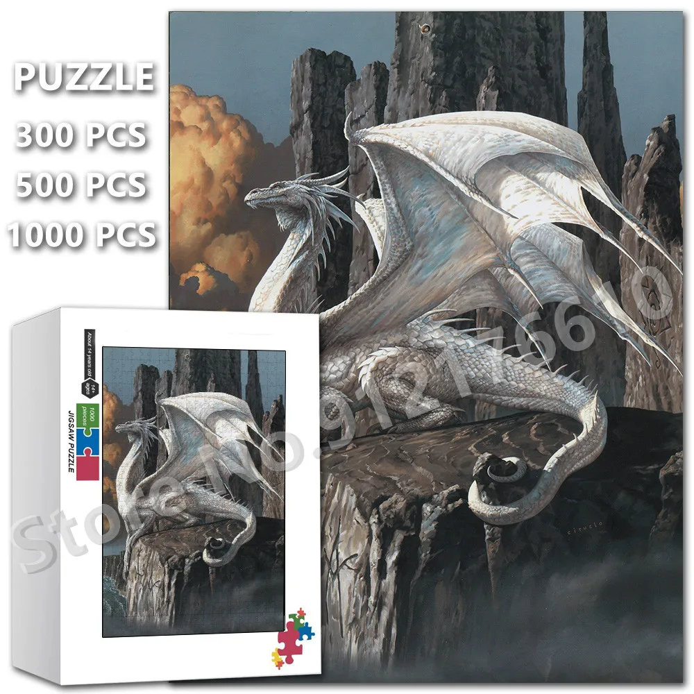 

Dragon Anime Jigsaw Puzzles 300/500/1000 Pieces Claaical Game Video Decompression Interactive Puzzles for Adults Kids Toys Gifts