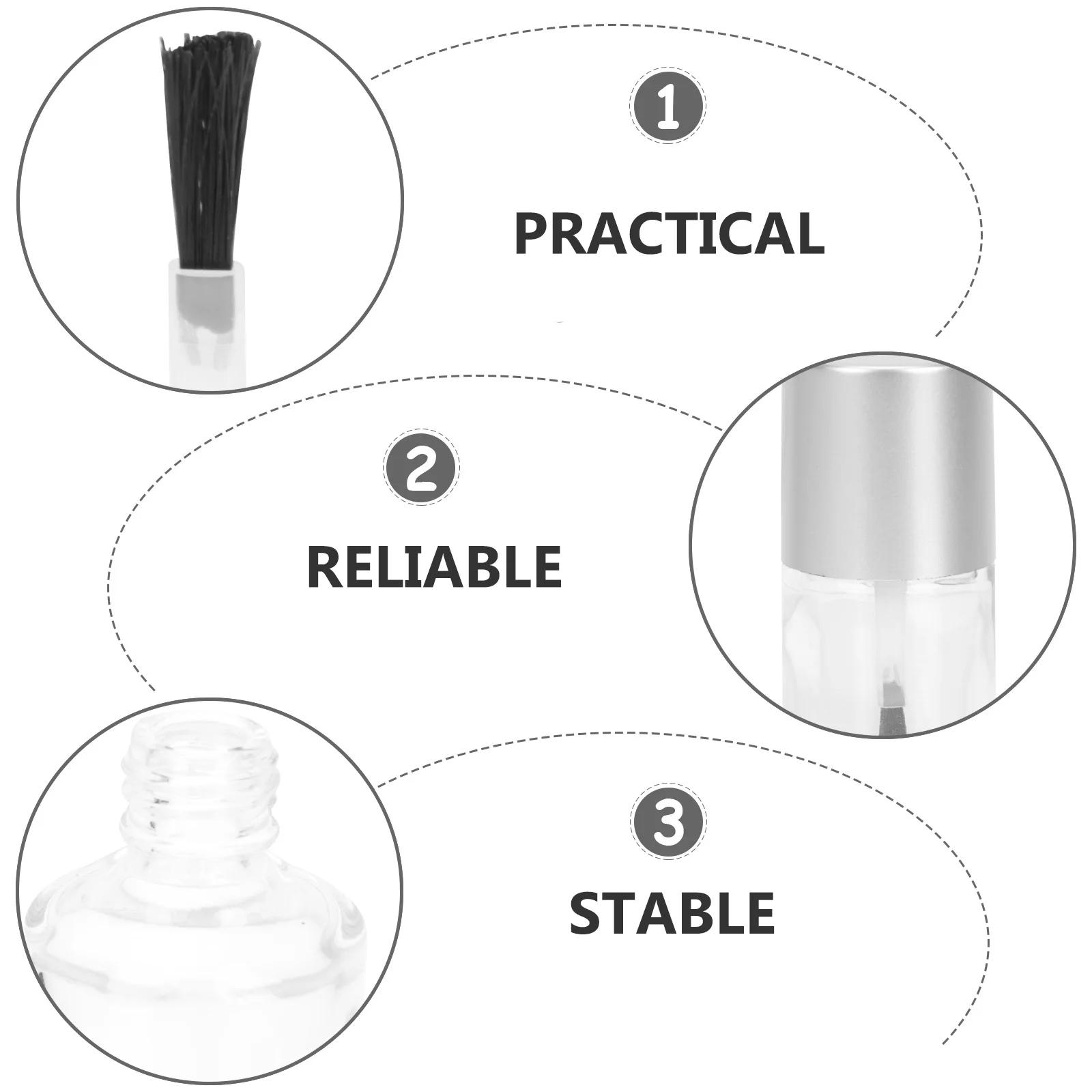 10 قطعة من حاويات طلاء الأظافر الزجاجية الفارغة، غطاء فرشاة ممتاز، زجاجات آمنة مقاومة للانسكاب للسفر للاستخدام اليومي #1