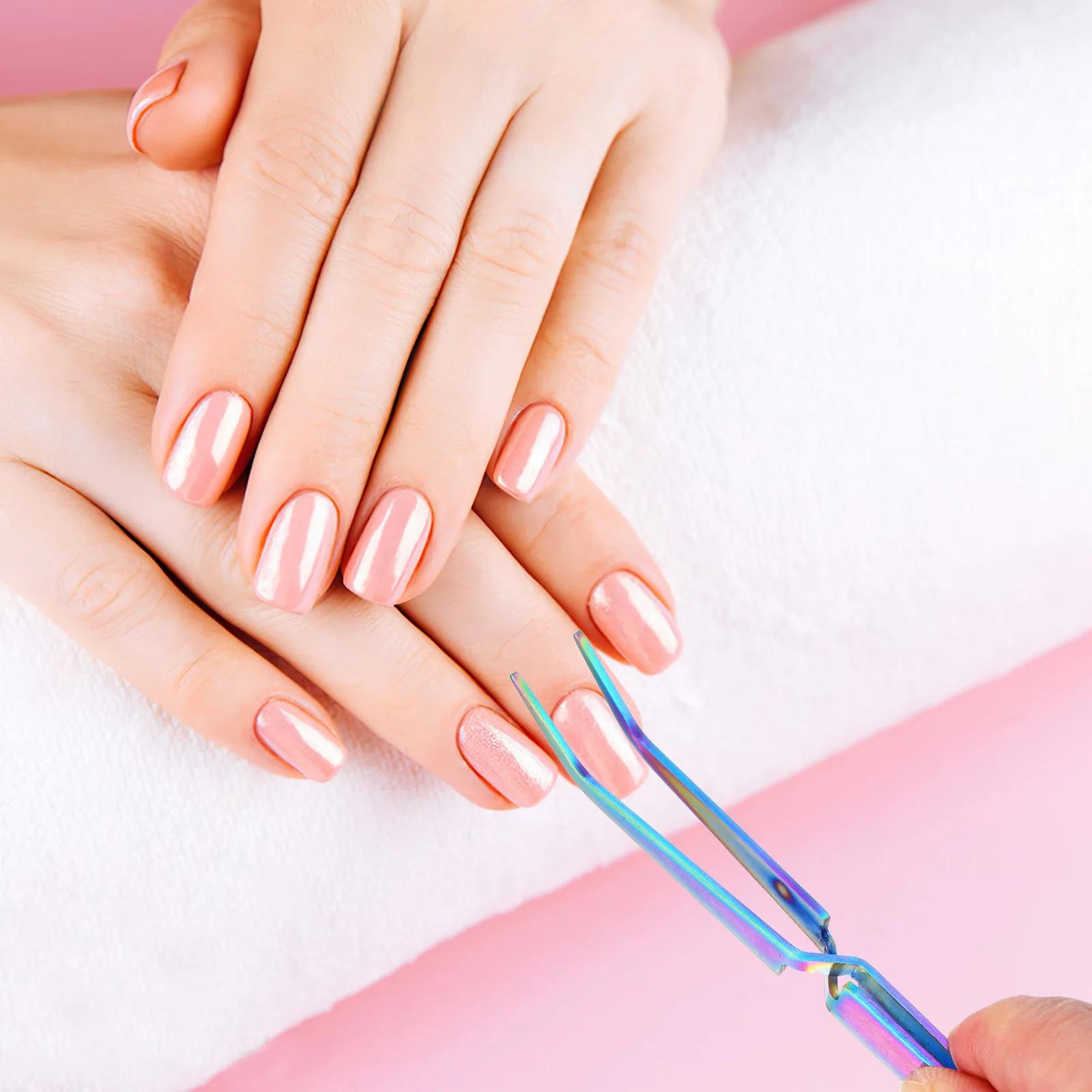 

Curved Nail Tip Tweezer Shaping Tweezers Tools Cuticle for Nails Rose Gold Nipper Stainless Steel