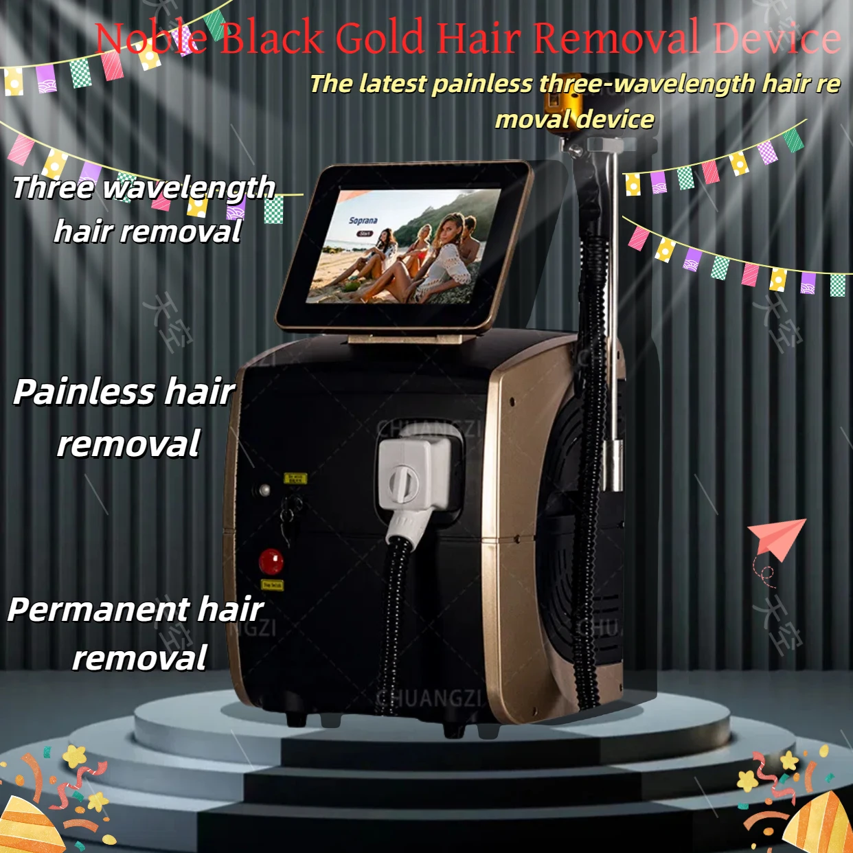 

Professional 3000W High Power 755nm 808nm 1064nm Diode Laser Hair Removal Machine Ice Titanium Painless Epilator For Salon