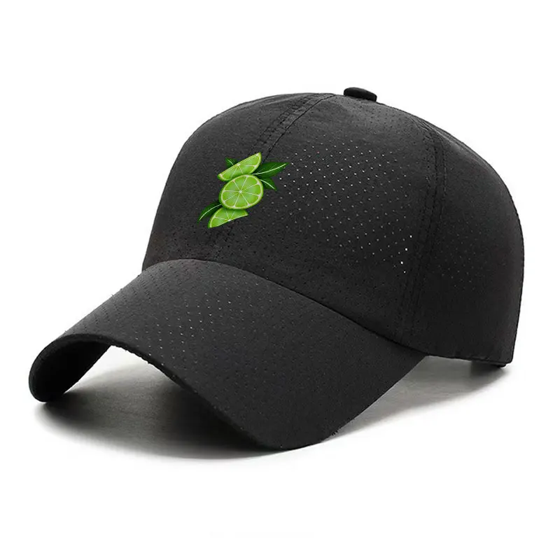 Lime Fruit Embroidery Quick Dry Baseball Cap Unisex Outdoor Sports Hat Adjustable Breathable Sun Protection unerquicklich