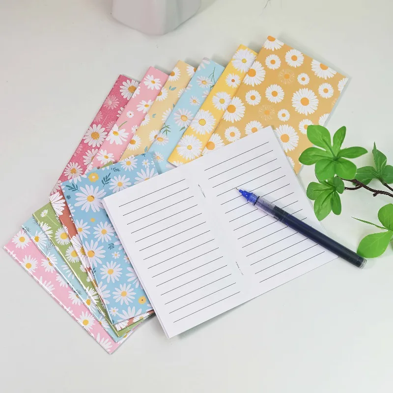 12pcs Themed Daisy Pocket Notebooks - Lined, Stitched for Durability, Suitable for Schools, Offices, and Memos, Back-to-school