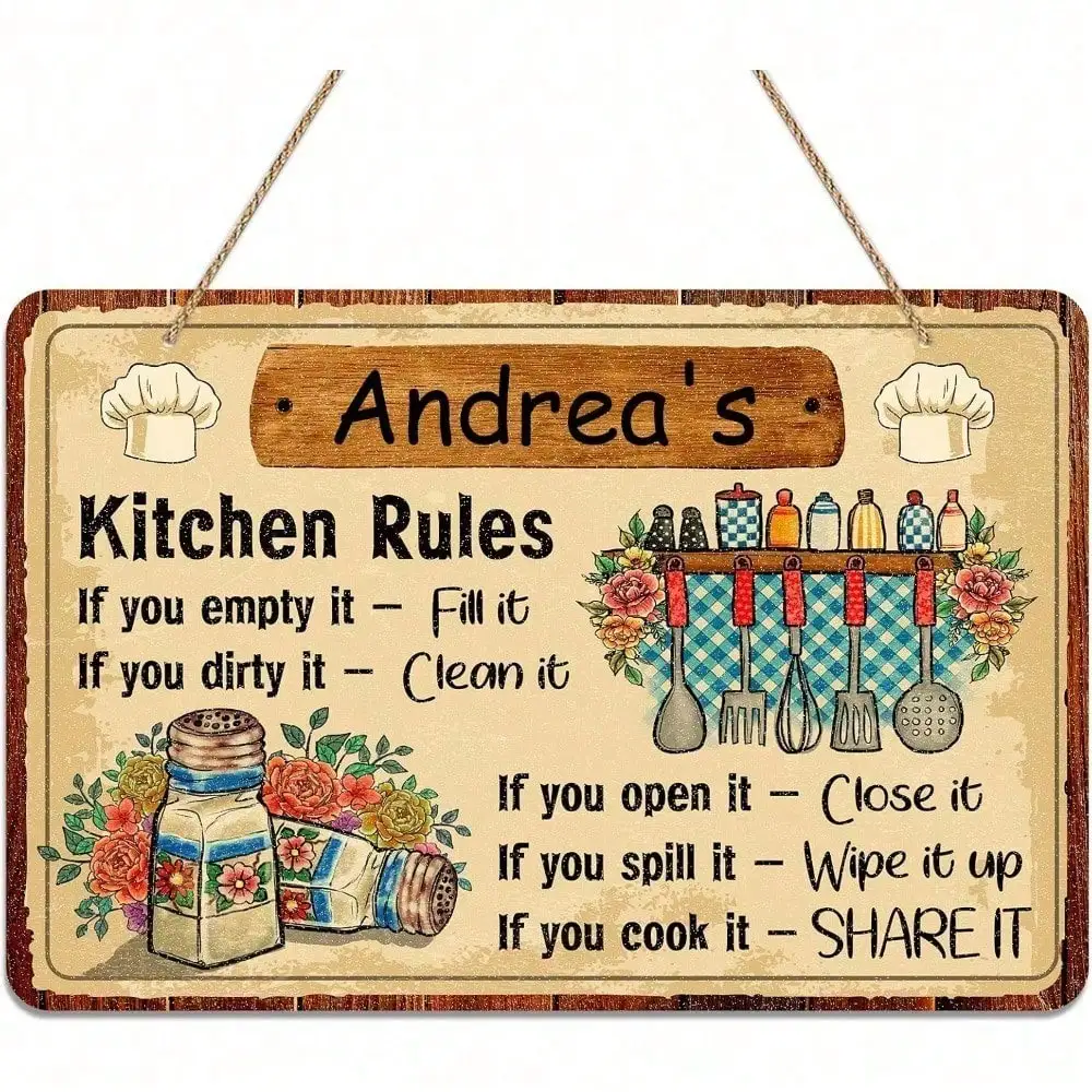 Funny Personalized Kitchen Rules Sign 8