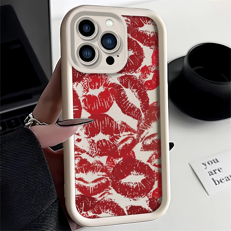 Case for Xiaomi Redmi 10A 10C 10 9A 9C 9T 9i Redmi 12 12C 12 C Shockproof Protective Luxury Kiss Pattern Girly Matte Cover