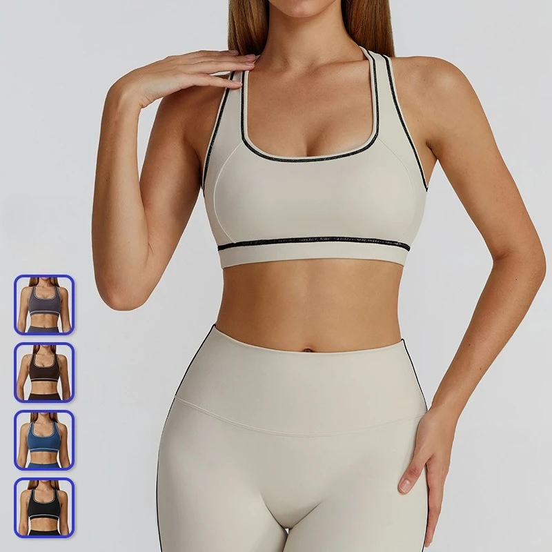 

Gym Sports Underwear Shockproof Gathering Yoga Workout Vest Push Up Sports Bra Women Fitness Tops Quick Dry Outdoor Running Vest